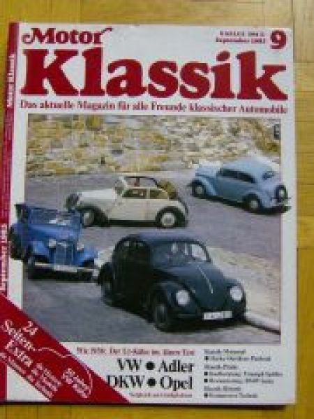 Motor Klassik 9/1985 VW Adler DKW Opel, BMW Isetta,Triumph Spitf