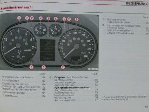 Audi A3 Betriebsanleitung +TDI Juli 1997 Rarität