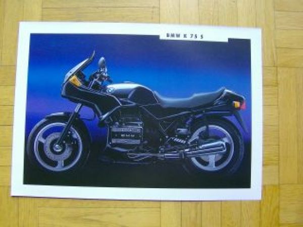 BMW K 75S Prospektblatt 1992 Rarität