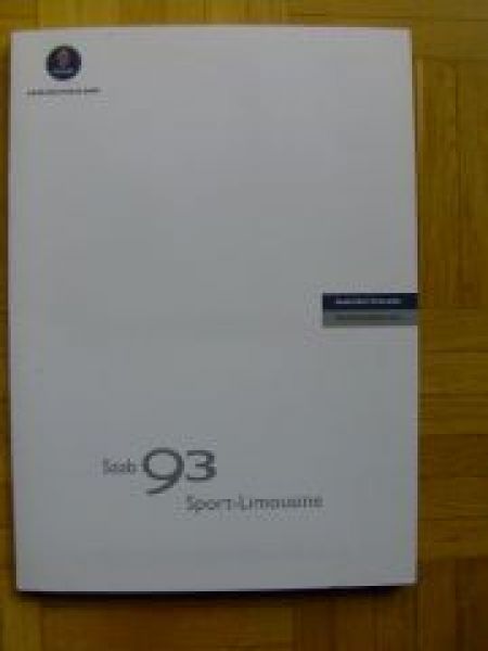 Saab 9-3 Sport-Limousine Pressemappe 2002 +Fotos+CD+Preisliste