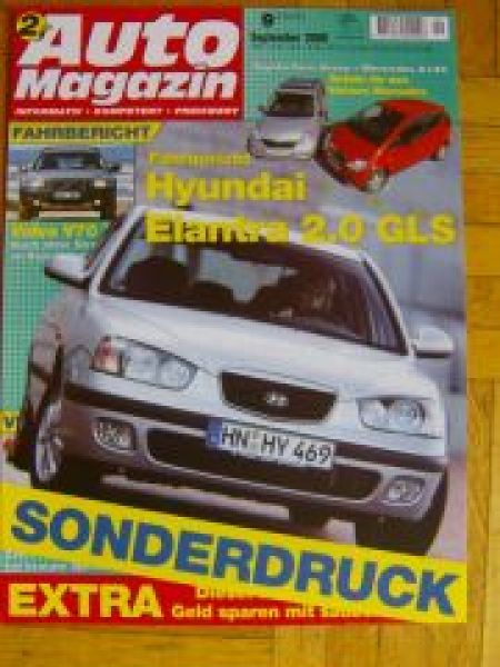 Auto Magazin 9/2000 Fahrbericht Hyundai Elantra 2.0GLS