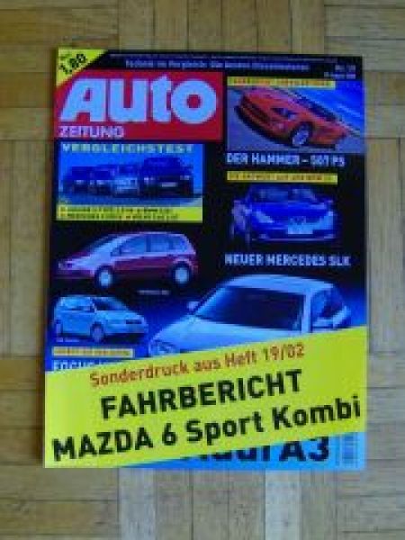 Auto Zeitung 19/2002 Fahrbericht Mazda 6 Sport Kombi