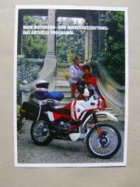 BMW Motorrad- und Fahrerausstattung Programm Februar 1990