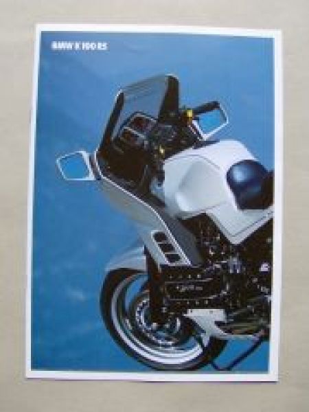 BMW K 100 RS Prospekt Februar 1990 Rarität