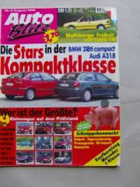 Auto Blitz 8/1996 BMW 318ti Compact E36, Audi A3 1.8T,Lancia Y
