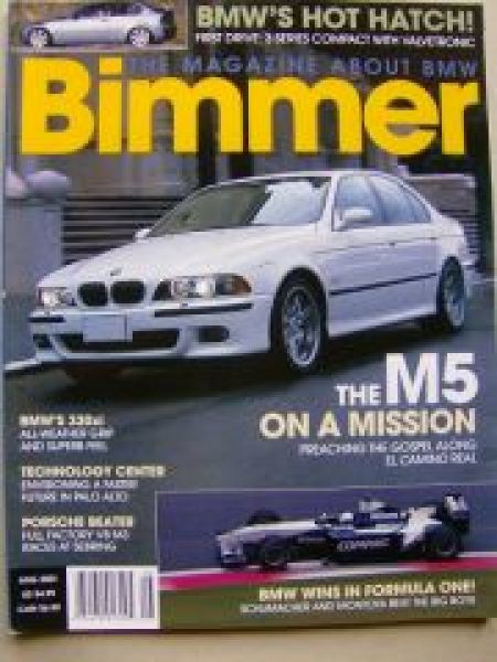Bimmer 8/2001 M5 E39,330xi E46,Compact,327,3.8CSI E9,E21