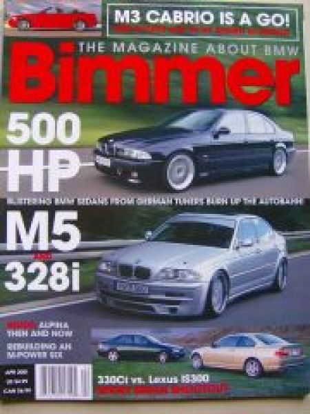 Bimmer 4/2001 330Ci E46 vs. IS300,M3 Cabrio E46,IN500 E39