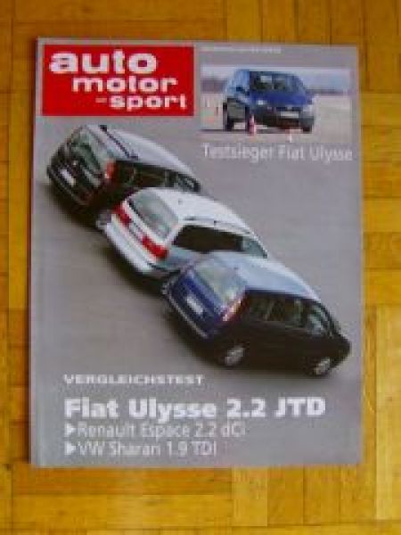 AMS 26/2002 Fiat Ulysse 2.2JTD gegen Espace 2.2dCi Sharan 1.9TDi