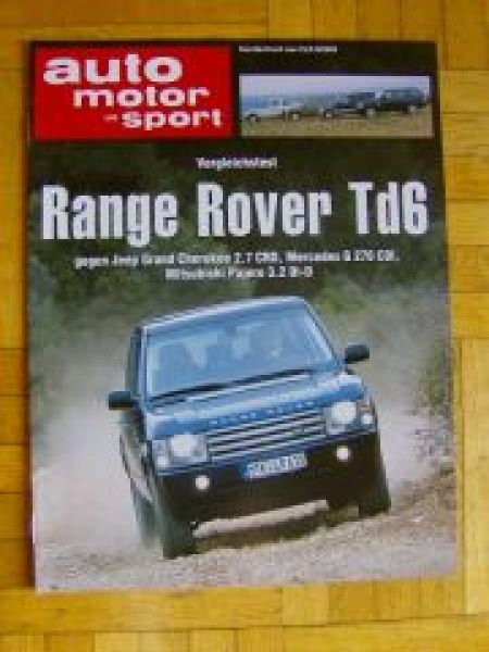 AMS 8/2002 Range Rover Td6 vs. Grand Cherokee 2.7CRD vs.G270CDi