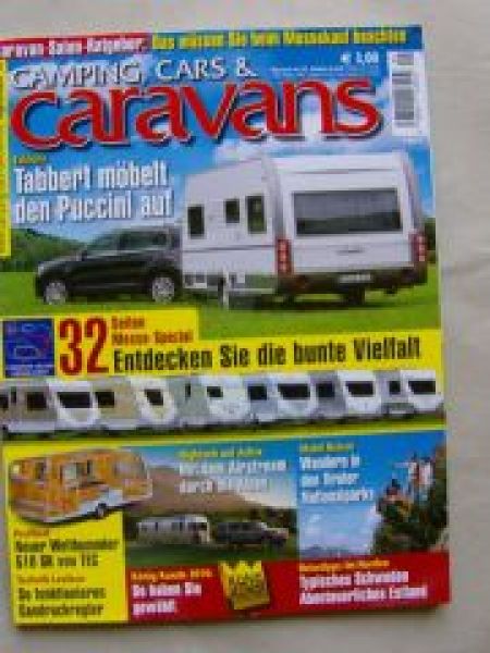 Camping, Cars & caravans 9/2010 Tabbert Puccini, TEC 510 GK