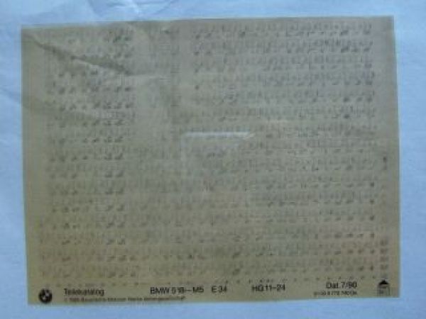 Teilekatalog 518i-M5 E34 HG 11-24 Juli 1990
