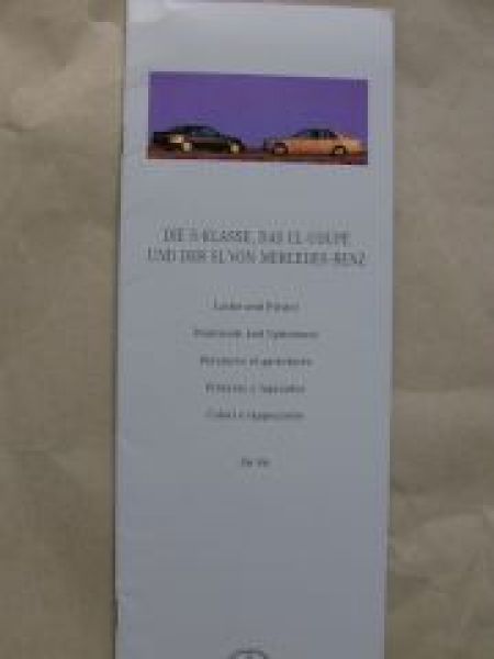 Mercedes Benz S-Klasse,CL W140,SL R129 Lacke & Polster Juni 1996
