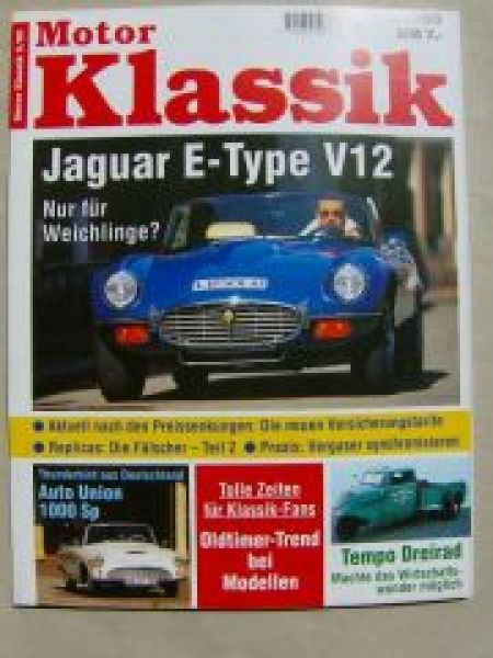 Motor Klassik 5/1995 Jaguar E-Type V12, Auto Union 1000 Sp