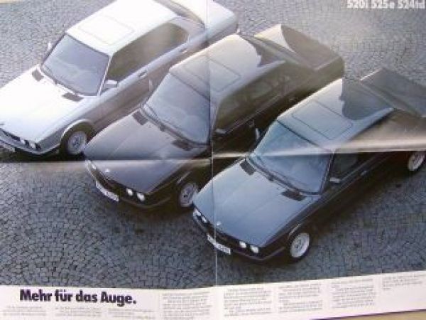 5er vom Feinsten 520i Kat 525e Kat 524td E28 Edition September 1986