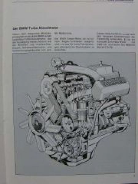 BMW Turbo-Dieselmotor Arbeitsmaterial f. Kundendienst-Schule E28