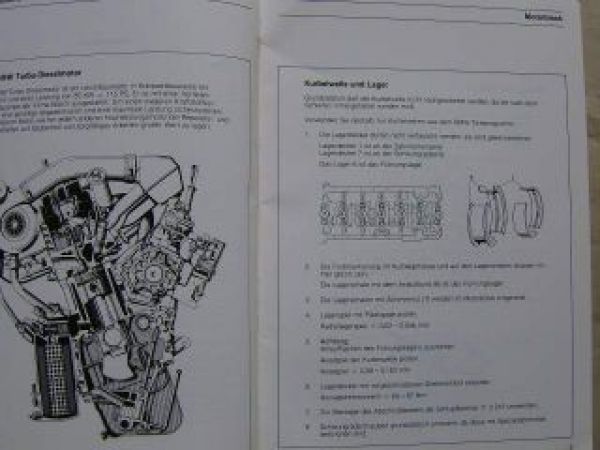 BMW Turbo-Dieselmotor 524td E28 Seminar-Arbeitsmaterial