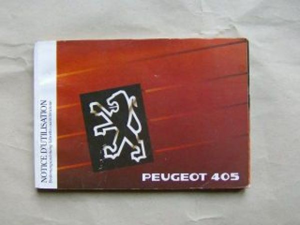 Peugeot 405 Betriebsanleitung September 1989