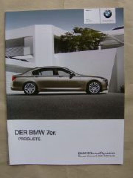 BMW Preisliste 7er F01 F02 740i-760Li,730d-740d,ActiveHybrid7