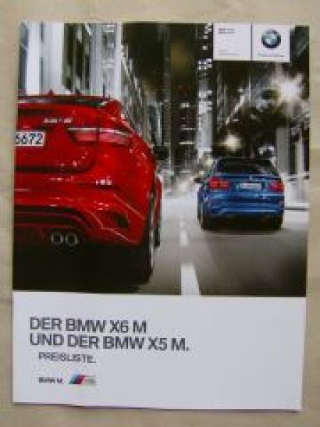 BMW X6 M X5 M Preisliste April 2011 E70 E71 NEU