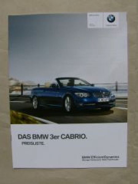 BMW 318i-335i-320d-330d Preisliste März 2011 E93 NEU