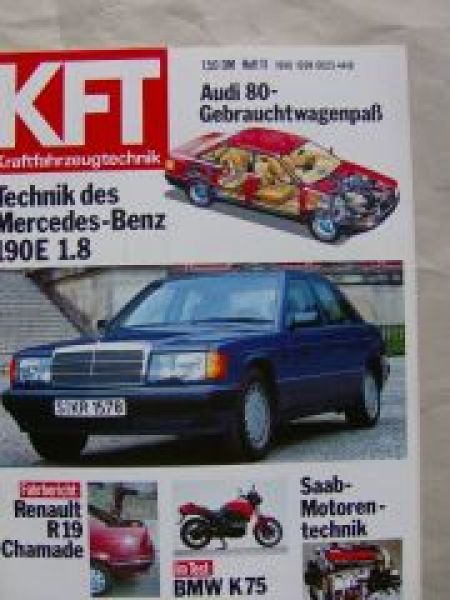 KFT 11/1990 W201 190E 1.8, BMW K 75,VW T4, Volvo 960