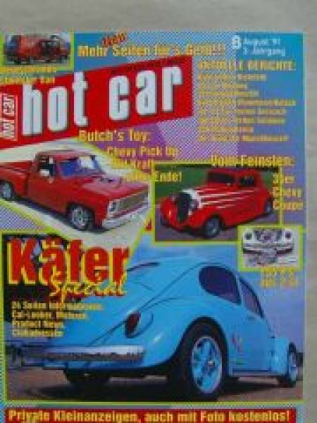 hot car 8/1991 Käfer Special,  77er Corvette Stingray,Fuzzy Dice