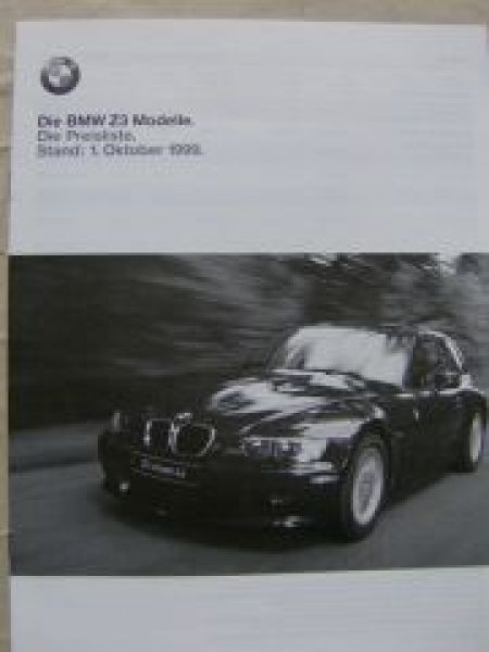 BMW Z3 roadster coupè E36/7 E36/8 Oktober 1999 NEU Rarität