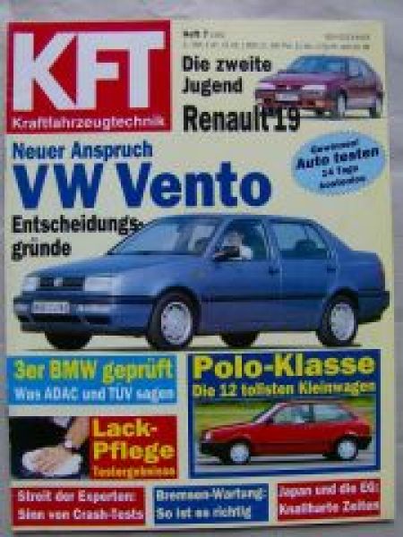 KFT 7/1992 VW Vento, R19, Audi 100 2.6 E C4, Mazda RX-7