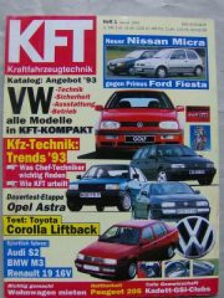 KFT 1/1993 Audi S2 Coupè, BMW M3  E36 Coupè ,530i E34 V8