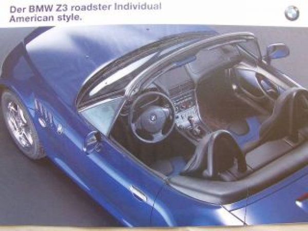 BMW Z3 roadster Individual American Style Prospektblatt NEU
