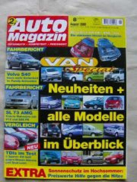 Auto Magazin 8/2000 SL 73 AMG R129, Volvo S40, BMW 740d E38