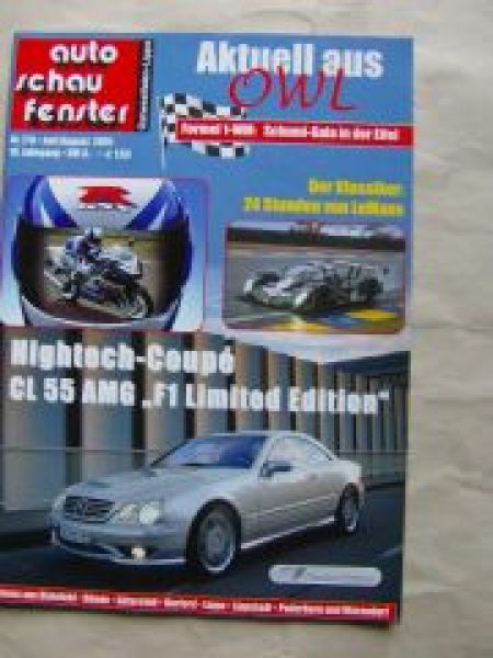 auto schau fenster 7/8 2001 CL 55 AMG  F1 Limited Edition BR215