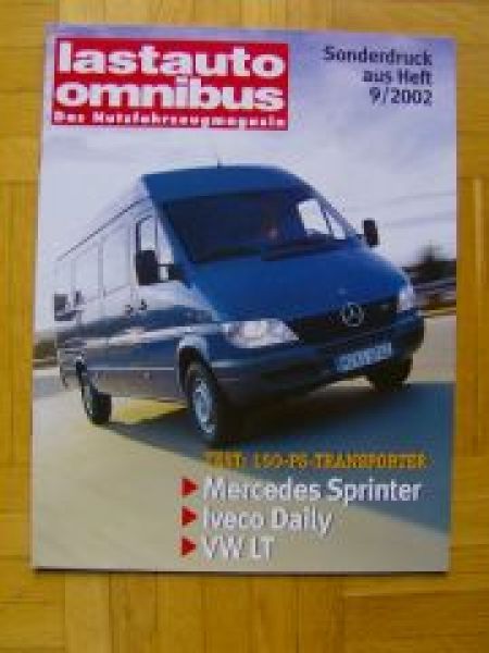 lastauto omnibus 9/2002 Mercedes Sprinter gegen Iveco Daily VW L