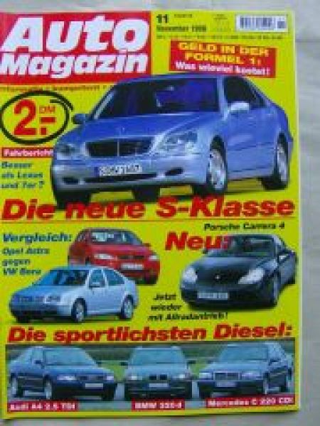 Auto Magazin 11/1998 BMW 320d E46, Porsche 911 C4,W220