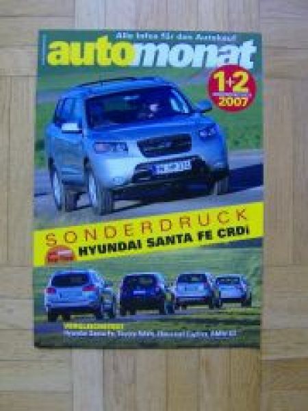 automobil 1+2/2007 Hyundai Santa FE CRDi gegen RAV4 Captiva BMW