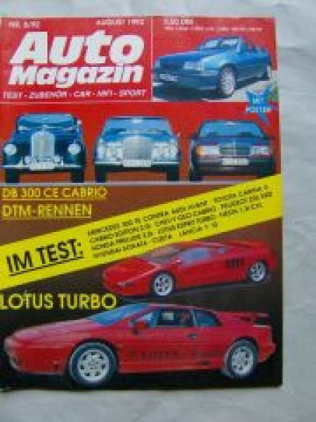 Auto Magazin 8/1992 Lotus Turbo, Cizeta V16T, 300TE W124
