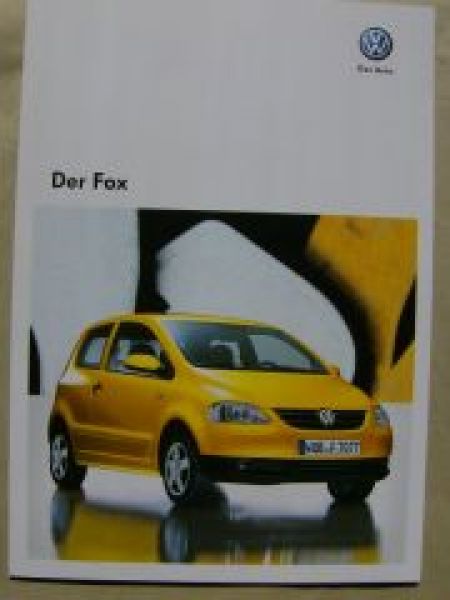 VW Fox 5Z1 +Zubehör Dezember 2011 Letzter Prospekt NEU