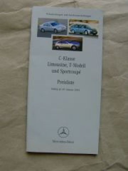 Mercedes Benz Preisliste C-Klasse Limousine T-Modell,Sportcoupè