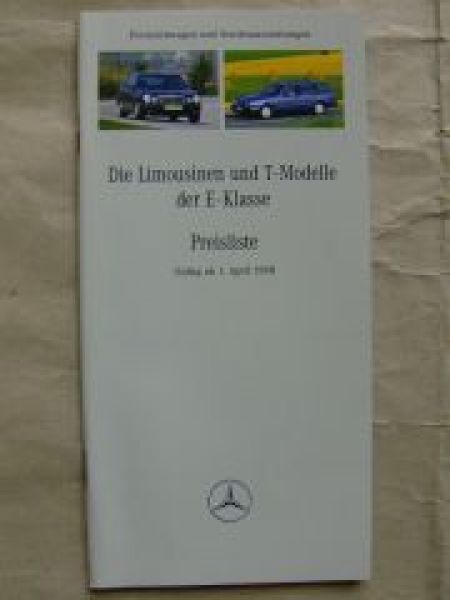 Mercedes Benz Preisliste E-Klasse Limousine T-Modelle W210+AMG