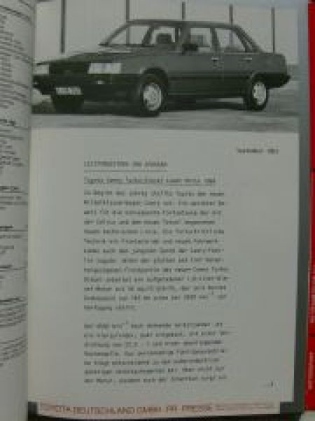 Toyota IAA Frankfurt 1983 Corolla Coupè Limousine/Liftback Camry