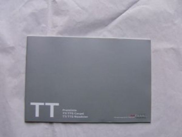 Audi Preisliste TT/TTS Coupè Roadster August 2011 NEU