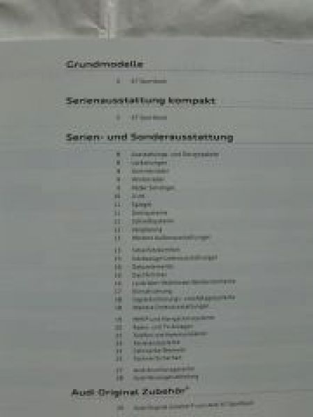 Audi Preisliste A7 Sportback Oktober 2011