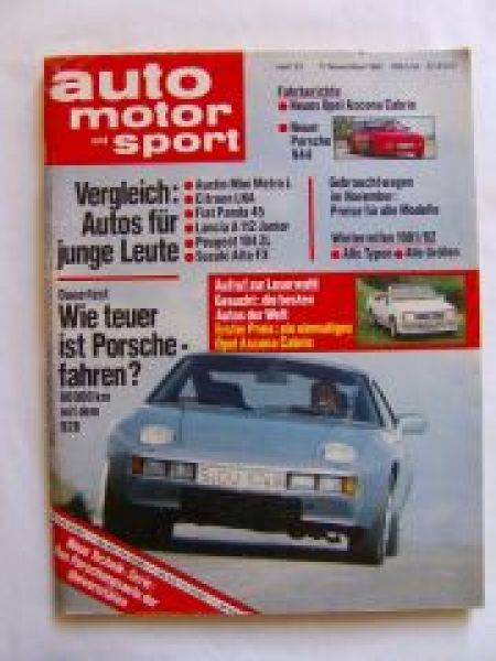 ams 23/1981 Dauertest Porsche 928, 944, Lancia A 112 Junior