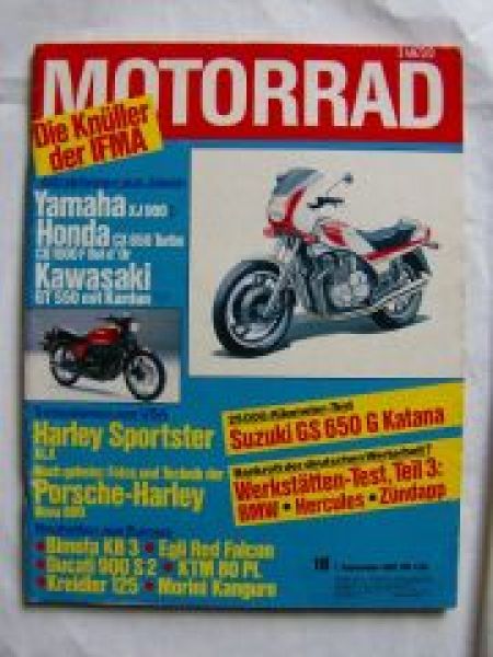 Motorrad 18/1982 Suzuki GS 650 G Katana Dauertest, Porsche Harle