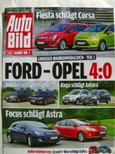 Auto Bild 38/2011 Ford vs. Opel 4:0 Mondeo Insignia Kuga Antara