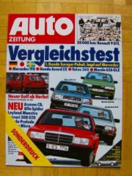 Auto Zeitung 6/1983 Mazda 626 GLX gegen Mercedes 190 W201 Accord