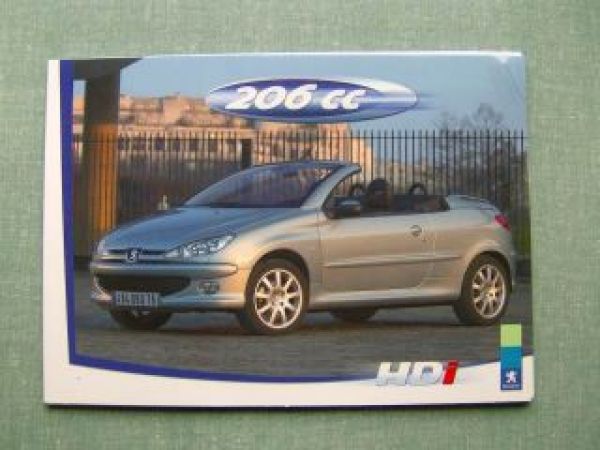 Peugeot 206 CC HDI 5/05 Pressemappe