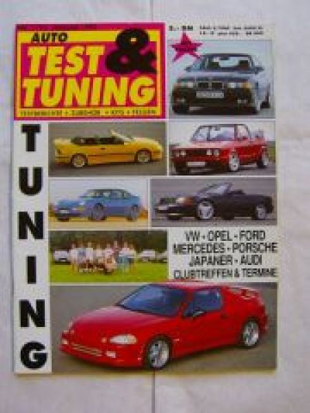 Auto Test & Tuning 1/1993 Opel Calibra Cabrio, Techart Porsche