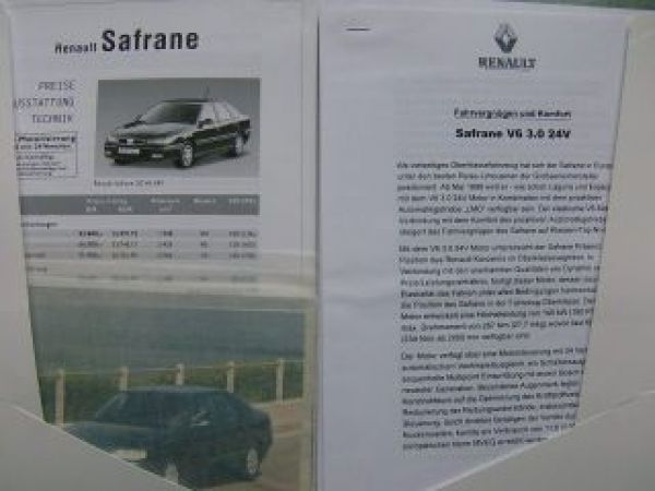Renault Pressemappe Safrane 1999