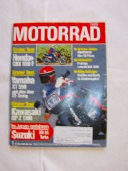 Motorrad 7/1982 Yamaha XT550, Honda CBX 550F, Kawasaki GP Z 1100